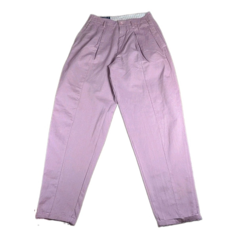 Best American Living Women's Pink Pleated High Waist Tapered Pants Size 5/6 100%